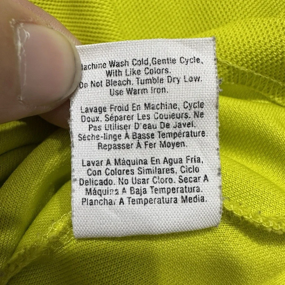 DKNY Sport Neon Yellow 1/4‎ Zip Pullover Mens XS Athletic Y2K Logo